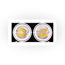 JW-CAR-LED-2x12W-CW Foco Downlight Cardan LED 24W Blanco Frío 6000K CRI 90 Brazo Direccionable Cree COB AR111 Lifud