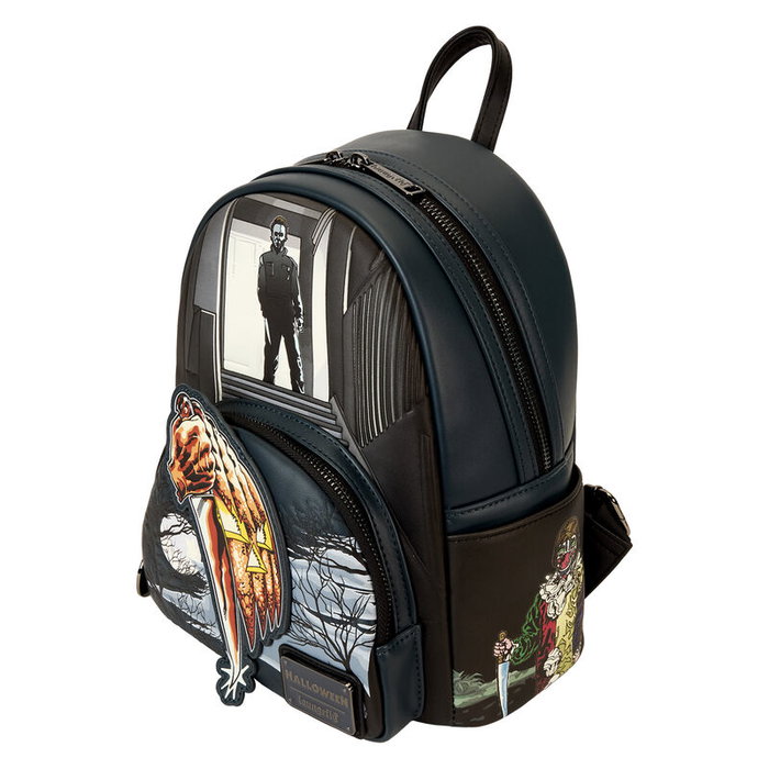 Loungefly Mochila Michael Myers Halloween 26cm Piel Vegana Brilla en la Oscuridad Con Detalles en Relieve