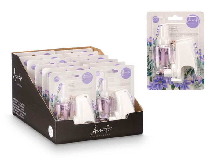 Acorde Ambientador Electrico Lavanda 20 ml 5 x 12 x 9 cm (Set de 24)