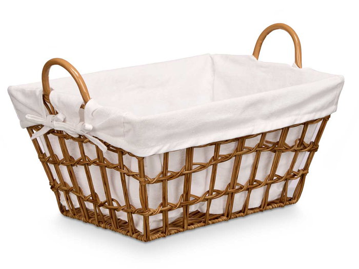 Kipit Cesto Rectangular Natural Asas 45.8 cm Ancho x 31 cm Largo x 26 cm Alto Poliester Algodon PP Hierro (Set de 12)