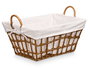 Kipit Cesto Rectangular Natural Asas 45.8 cm Ancho x 31 cm Largo x 26 cm Alto Poliester Algodon PP Hierro (Set de 12)