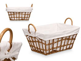 Kipit Cesto Rectangular Natural Asas 45.8 cm Ancho x 31 cm Largo x 26 cm Alto Poliester Algodon PP Hierro (Set de 12)