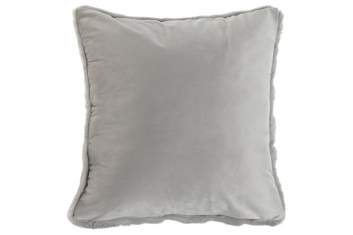 DKD Home Decor Cojín de Poliéster Gris Claro 45x8x45 cm