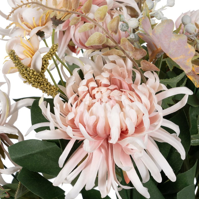 Bouquet Crisantemo Rosa Pvc-Tejido 52 cm (Set de 6)