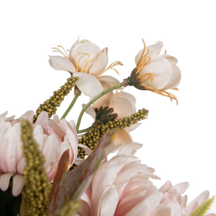 Bouquet Crisantemo Rosa Pvc-Tejido 52 cm (Set de 6)