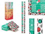 Krist+ Rollo Papel Regalo Navidad Bolas 70x200 cm, Estampado Blanco y Verde (50 Unidades)