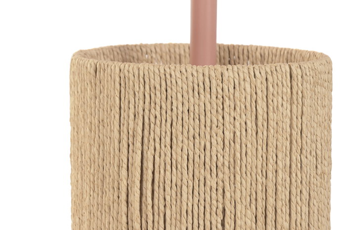 DKD Home Decor Mesita Auxiliar Hierro y Fibra Natural