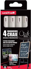 Marcador Tiza Liquida Uni-Ball Chalk Marker (Pwe-5M/4P) 1,8-2,5 Mm Blanco Caja De 4