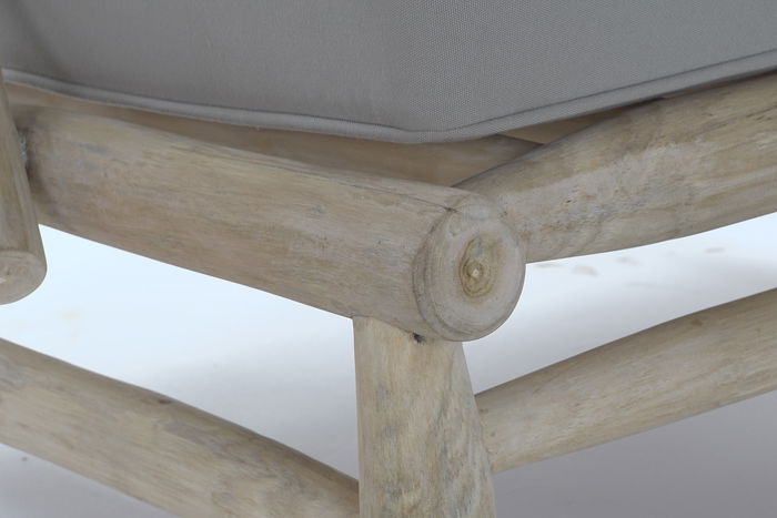 DKD Home Decor Butaca Brewi Balines Gris Claro Natural 82 x 80 x 73 cm