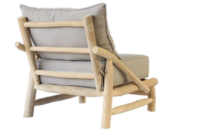 DKD Home Decor Butaca Brewi Balines Gris Claro Natural 82 x 80 x 73 cm