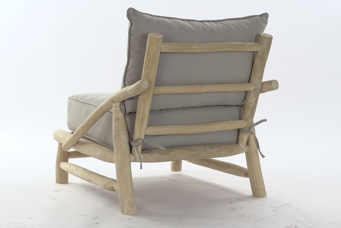 DKD Home Decor Butaca Brewi Balines Gris Claro Natural 82 x 80 x 73 cm