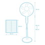 Edm Ventilador de Pie Solar Blanco 25W Aspas Ø40 cm