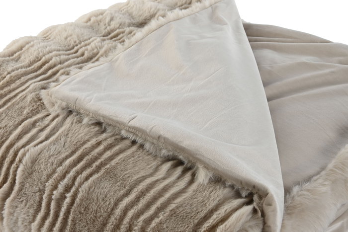 DKD Home Decor Manta Poliester Beige 240 x 1 x 220 cm Urban