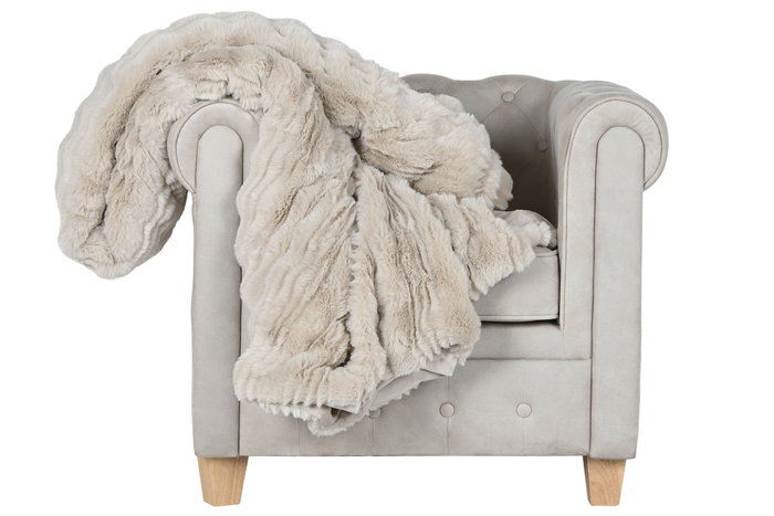 DKD Home Decor Manta Poliester Beige 240 x 1 x 220 cm Urban