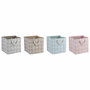 DKD Home Decor Cesta de Poliéster y EVA 30x30x30, Surtido de 4 unidades