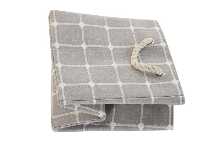 DKD Home Decor Cesta Basicos Gris Beige 30 x 30 x 30 cm (4 Unidades)