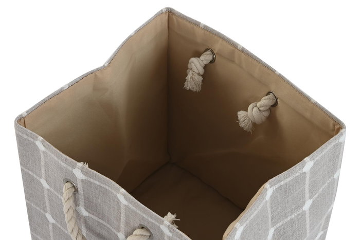 DKD Home Decor Cesta Basicos Gris Beige 30 x 30 x 30 cm (4 Unidades)