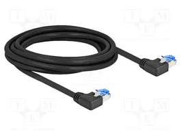 DeLOCK Cable de red Cat.6a S/FTP 3 m Negro con conectores acodados