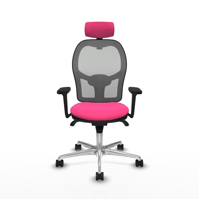 PIQUERAS Y CRESPO Silla de oficina Jorquera con mecanismo Sincro Rosa y Gris