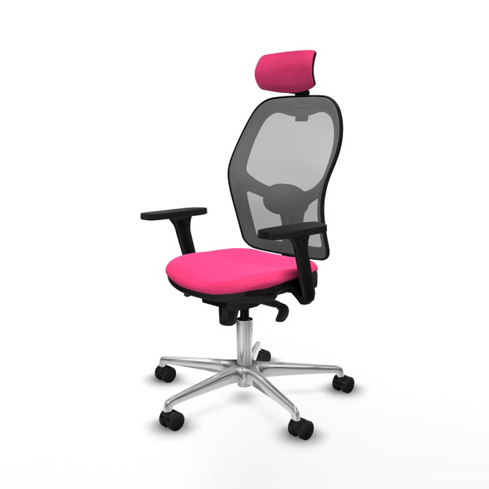 PIQUERAS Y CRESPO Silla de oficina Jorquera con mecanismo Sincro Rosa y Gris