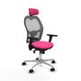PIQUERAS Y CRESPO Silla de oficina Jorquera con mecanismo Sincro Rosa y Gris