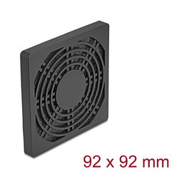 DeLOCK 67312 Rejilla de ventilador con filtro de polvo 92 x 92 mm Negro