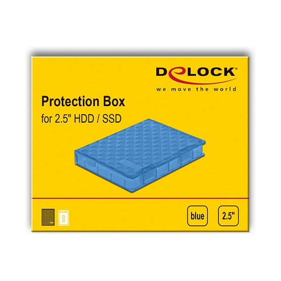 DeLOCK 18369 Caja de protección para 2.5 pulg. HDD/SSD azul