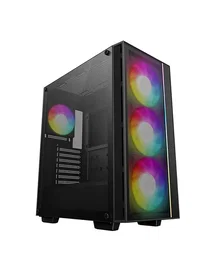 DeepCool MATREXX 55 MESH V4 C Midi Tower PC Negro, Compatible con ATX, micro ATX, Mini-ITX, para Gaming, con Ventana Lateral de Vidrio Templado