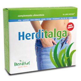 HERDIBEL Herditalga Complemento Alimenticio para Control de Peso - Algas Garcinia, Té Rojo Pu-Erh, Piña, Cromo y Vitaminas - 16 Ampollas