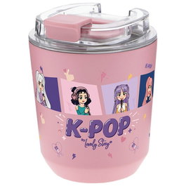 LOVELY STORY Vaso Térmico Acero Inoxidable Doble Capa Make-up K-Pop 280ml, Mantiene Frío 6h y Caliente 4h, Sin BPA