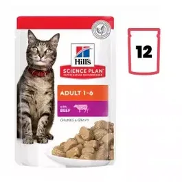 Hill's Alimento para Gatos Adultos Sabor Ternera Pack 12uds x 85gr