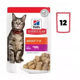 Hill's Alimento para Gatos Adultos Sabor Ternera Pack 12uds x 85gr