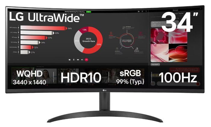 LG 34WR50QK-B Monitor UltraWide Curvo 34 Pulgadas WQHD 100 Hz Negro LG 34WR50QK-B Monitor UltraWide Curvo 34 Pulgadas WQHD 100 Hz Negro
