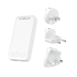 Celly TCTRAVELUNI65W Cargador USB de Batería 65W Universal