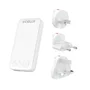 Celly TCTRAVELUNI65W Cargador Viaje GaN 65W USB-C/A, 3 Enchufes Intercambiables (UK, AUS, UE) y US, Compacto Blanco
