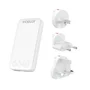 Celly TCTRAVELUNI65W Cargador Viaje GaN 65W USB-C/A, 3 Enchufes Intercambiables (UK, AUS, UE) y US, Compacto Blanco