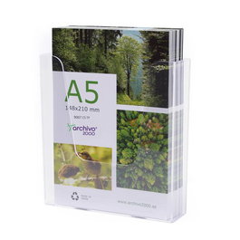 Expositor Mural Archivo 2000 Premium Antimicrobiano Sanitized A5 Vertical Cristal