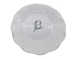 DKD Home Decor Set de 6 Platos de Vidrio Opal Olivo Blanco y Negro