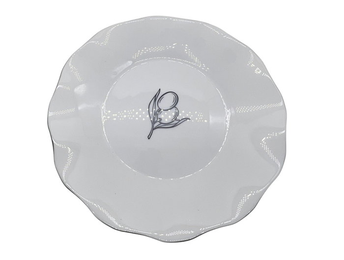 DKD Home Decor Set de 6 Platos de Vidrio Opal Olivo Blanco y Negro DKD Home Decor Set de 6 Platos de Vidrio Opal Olivo Blanco y Negro
