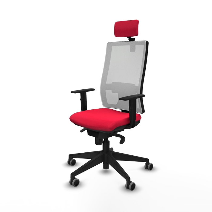 PIQUERAS Y CRESPO Silla de oficina Horna con mecanismo Sincro, Rojo y Blanco