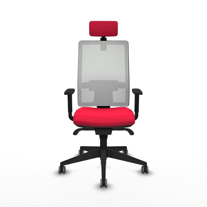PIQUERAS Y CRESPO Silla de oficina Horna con mecanismo Sincro, Rojo y Blanco