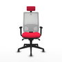 PIQUERAS Y CRESPO Silla de oficina Horna con mecanismo Sincro, Rojo y Blanco