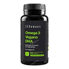 ZENEMENT Omega 3 Vegano 90 Perlas con DHA de Algas, Vitamina E Natural