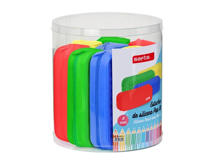Safta Estuche escolar portatodo cuadrado de silicona pop it 270x230 mm Safta Estuche escolar portatodo cuadrado de silicona pop it 270x230 mm