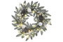 DKD Home Decor Corona LED de PVC Verde y Blanco con 35 LEDs