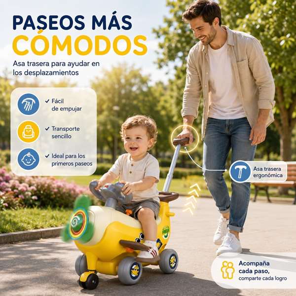 Hola Correpasillos Avión Banana 4 en 1