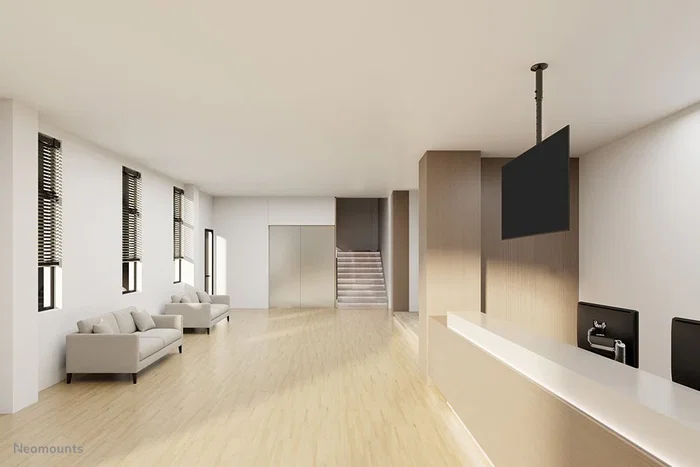 Neomounts CL35-340BL12 Soporte de Techo para TV/Monitor 23-42" (106-156 cm) - Giratorio 360°, Inclinación -25°, VESA 200x200, Negro