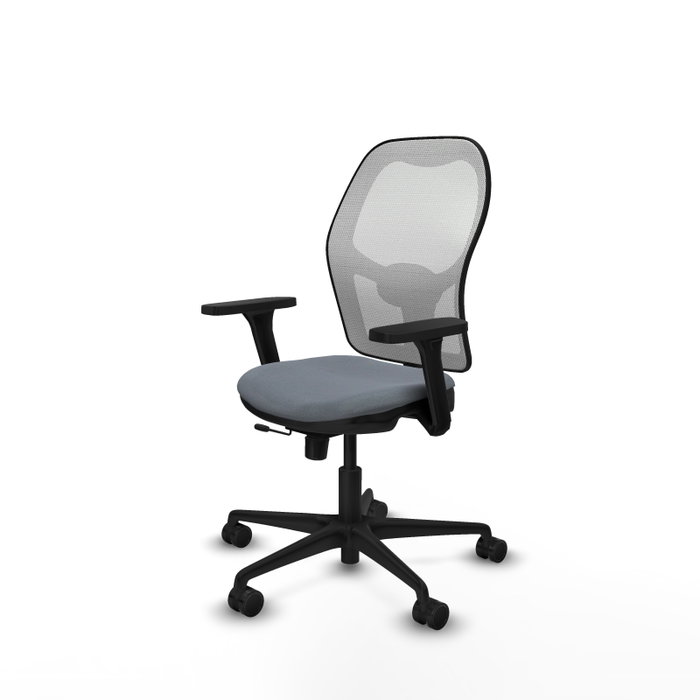 PIQUERAS Y CRESPO Silla de oficina Jorquera Gris y Blanca con Brazos 3D