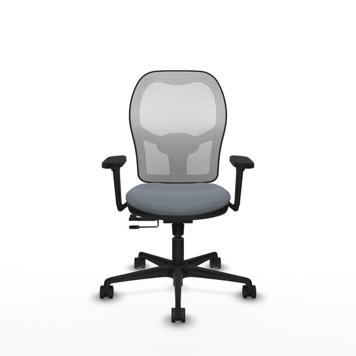 PIQUERAS Y CRESPO Silla de oficina Jorquera Gris y Blanca con Brazos 3D