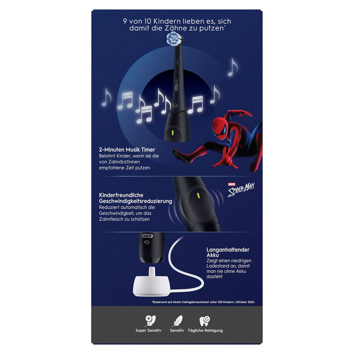 Oral-B iO Kids Marvel Spiderman Cepillo Eléctrico con Estuche Negro